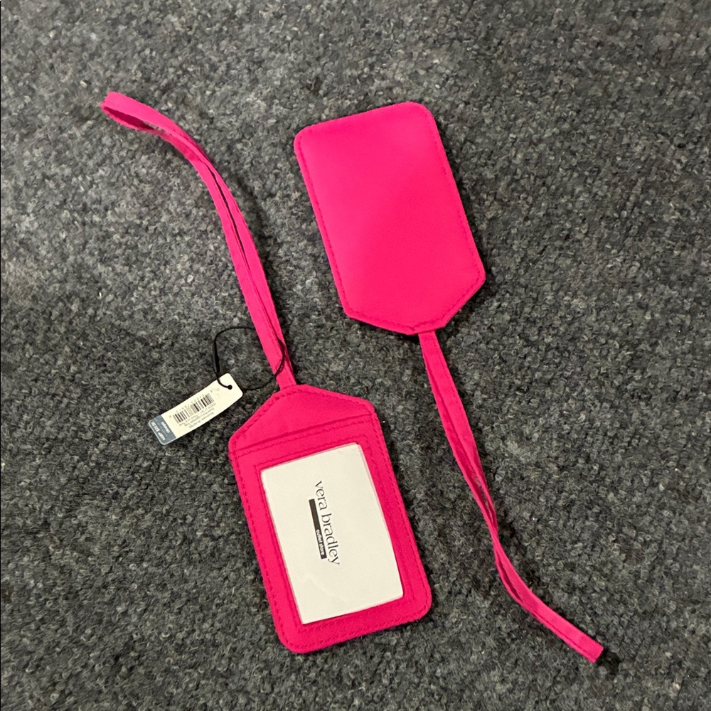 🌻 2/$25 - Set of 2 - Vera Bradley PEACOCK PINK Luggage Tags